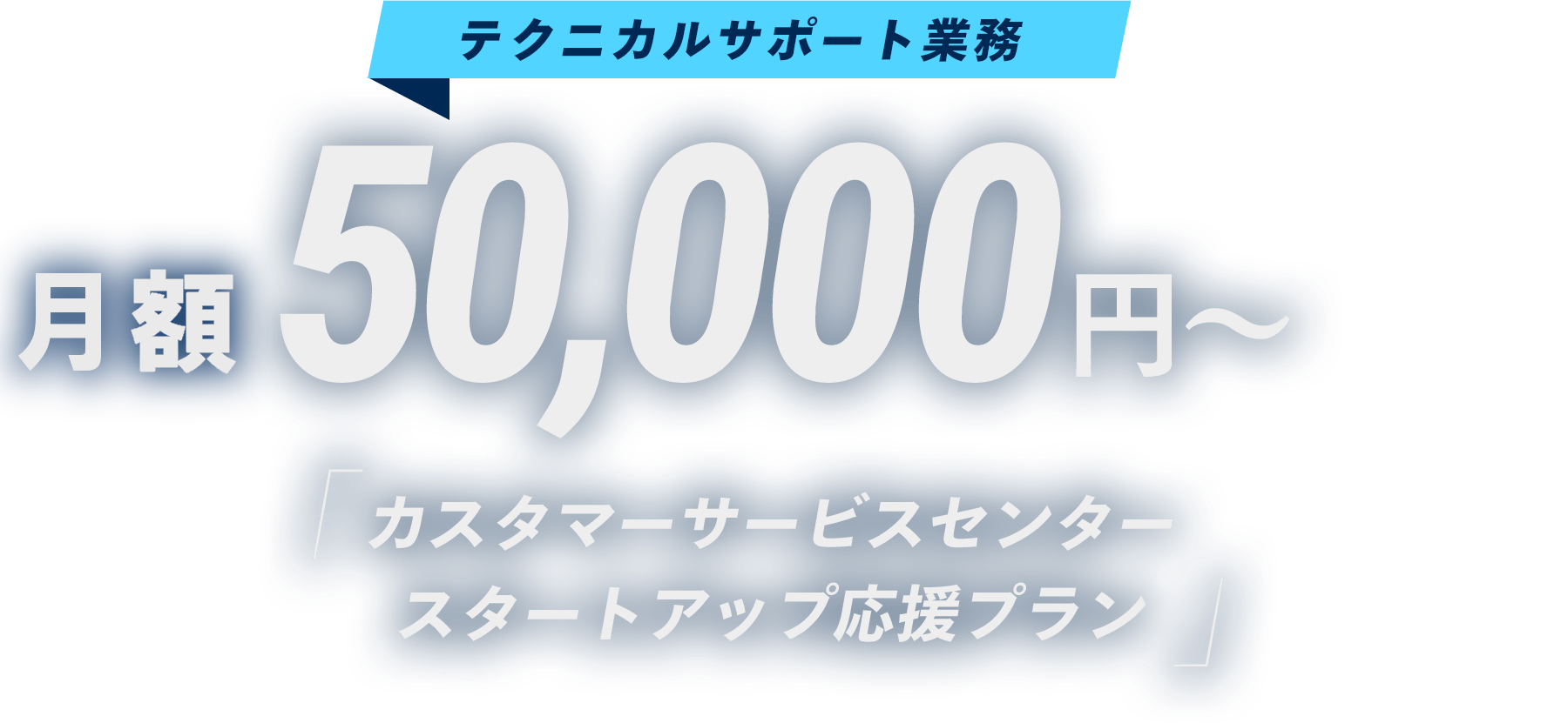 カスタマーサービスセンター スタートアップ応援プラン テクニカルサポート業務 50,000〜